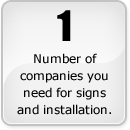 1 - The number of companies you need for signs and installation.