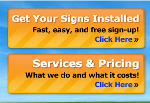Sign post installation service sign up now